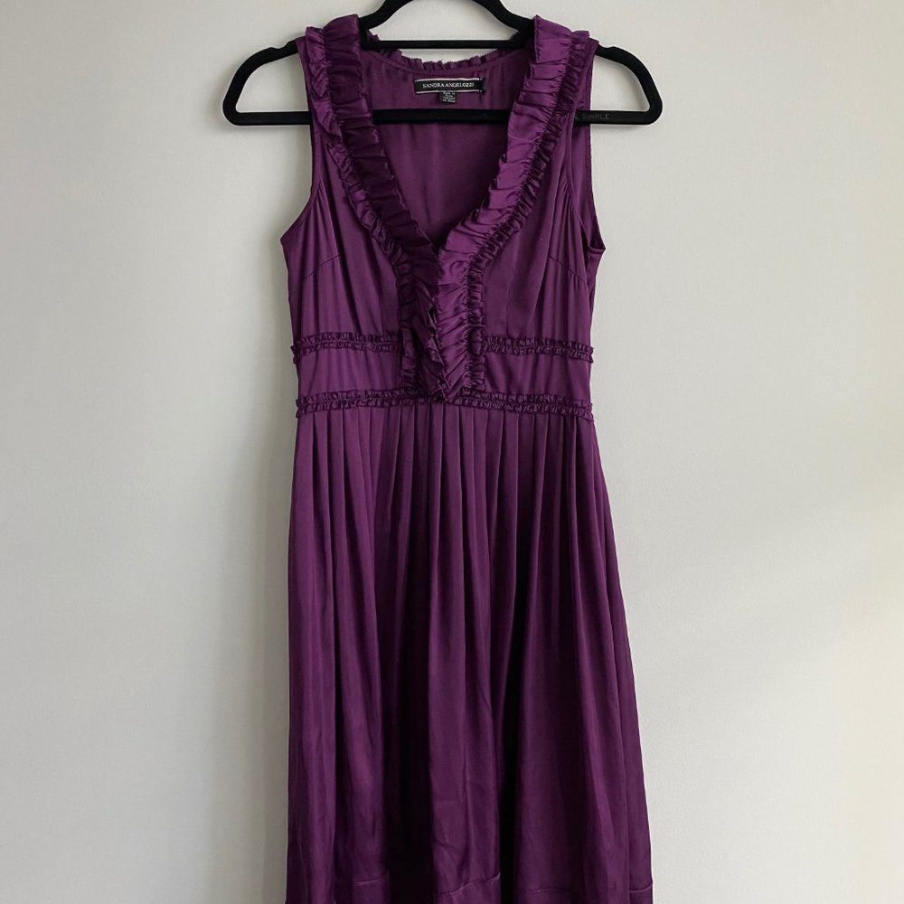 SANDRA ANGELOZZI Purple Ruffle Dress